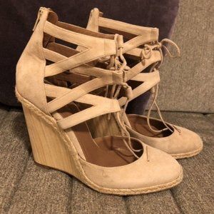 Aquazurra Belgravia Suede Wedge Sandals